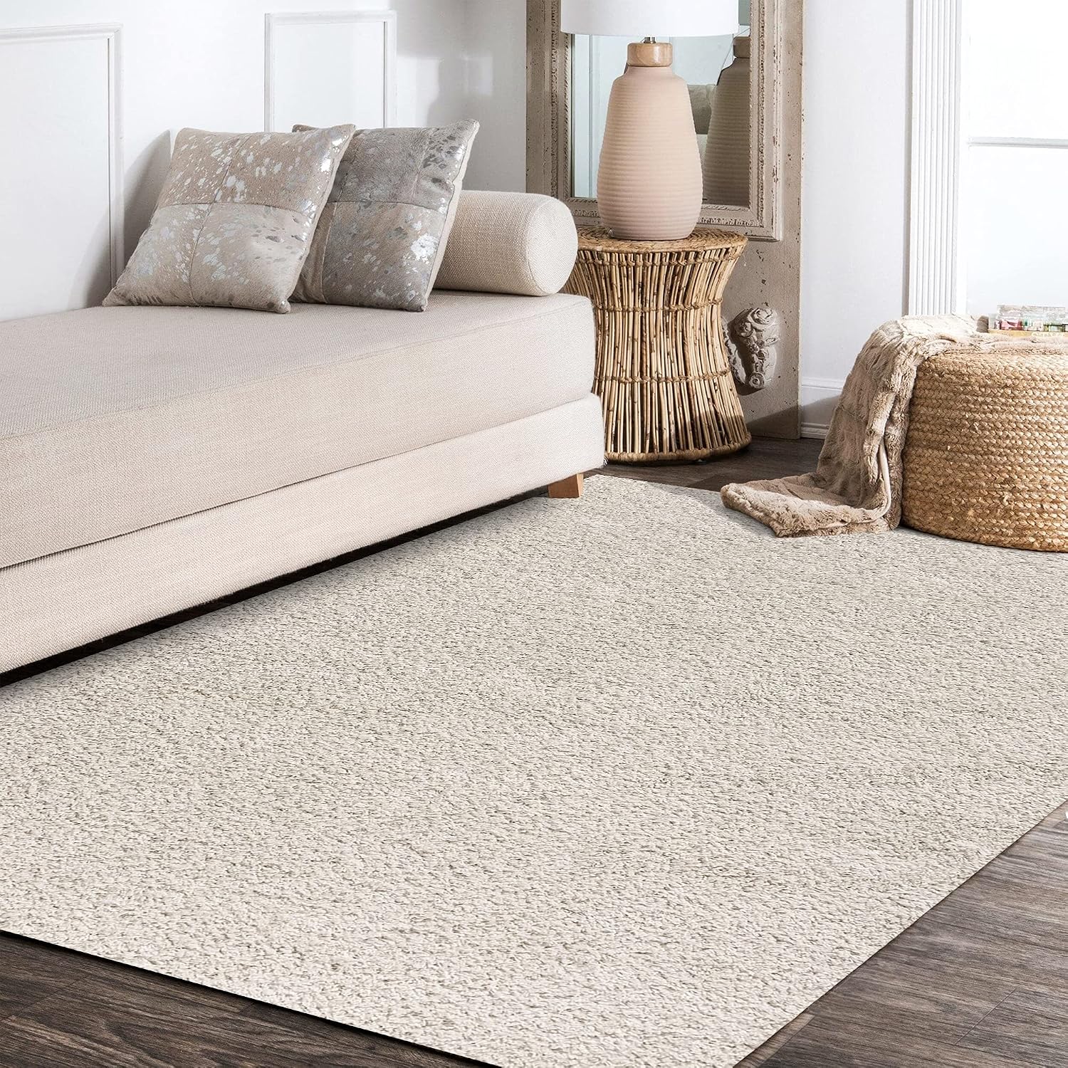Cream Mercer Shag  4x6 Indoor Area Rug