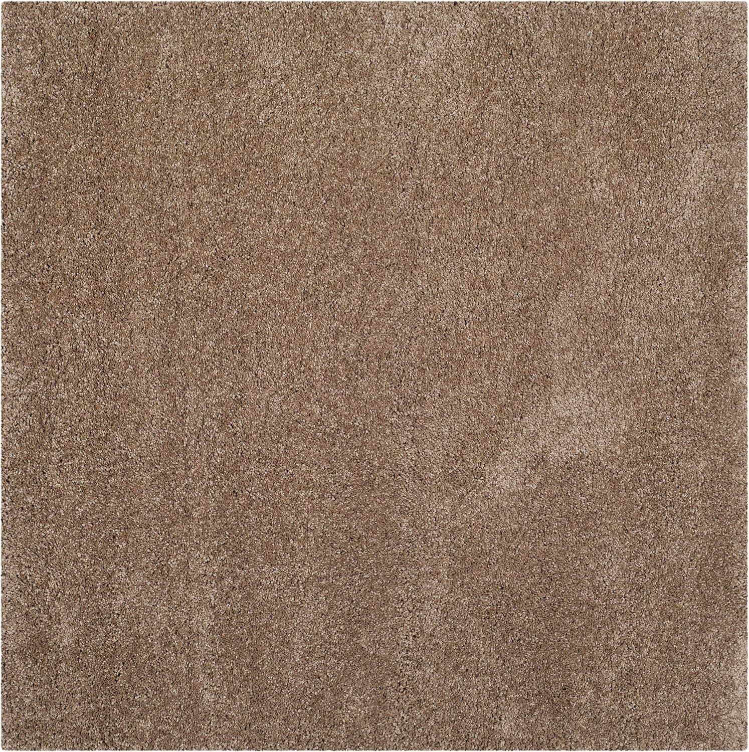 Dark Beige Milan Shag 5'1" Square Area Rug