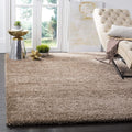 Dark Beige Milan Shag 5'1" Square Area Rug