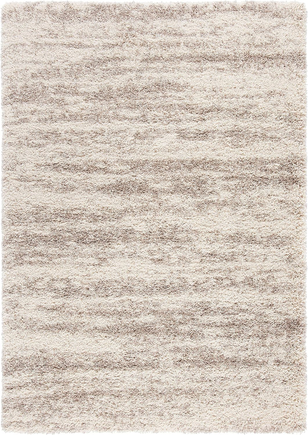 Ivory & Beige Hudson Shag 5'3"x7'6" Modern Shag Area Rug